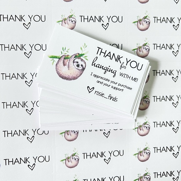 57. Adorable Sloth Personalized Package Inserts | Stickers Bundle - Picture 3 of 4